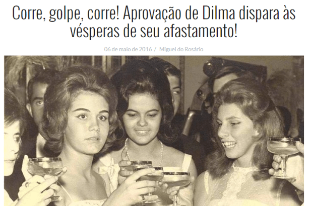 Site O Cafezinho divulga pesquisa sobre a popularidade da Presidente Dilma Rousseff em São Paulo