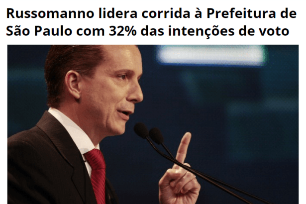 Tabloide De São Paulo divulga pesquisa sobre a disputa Eleitoral no Município de São Paulo