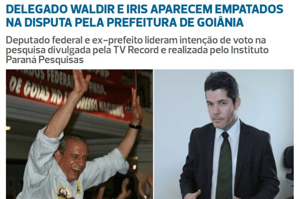 Rádio Verde Vale FM 103,7 divulga pesquisa sobre a intenção de votos e o empate na disputa pela Prefeitura de Goiânia