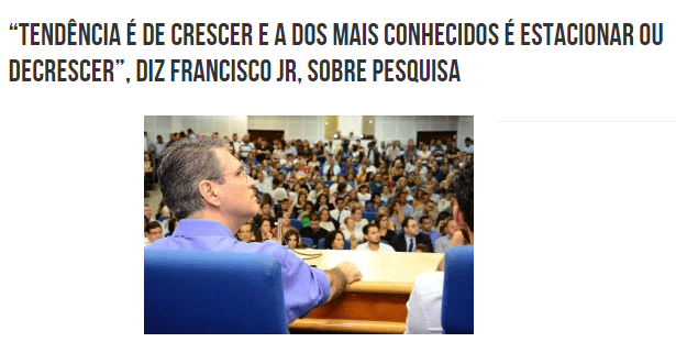 Pauta Goiás, divulga comentário do Pré-Candidato do PSD, Francisco Júnior sobre a pesquisa eleitoral para Prefeitura de Goiânia