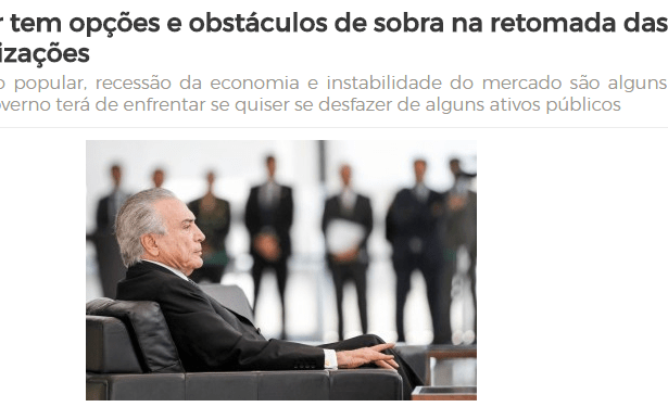 Super Informado comenta em matéria uma pesquisa sobre o Presidente Michel Temer