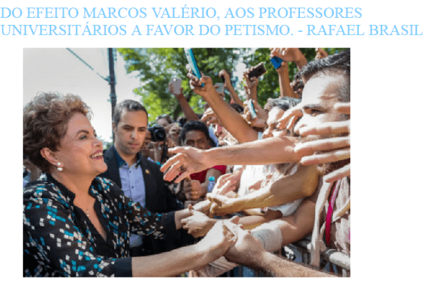Blog Rafael Brasil, comenta pesquisa sobre a opinião dos Brasileiros com relação ao nível dos Político do Brasil