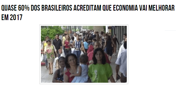Site É Fato divulga pesquisa sobre a opinião dos brasileiros com relação a melhoria da economia do Brasil