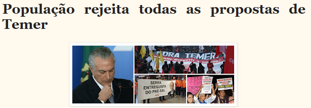 Blog Herculano Costa divulga pesquisa sobre o Presidente Michel Temer e a rejeição as suas propostas