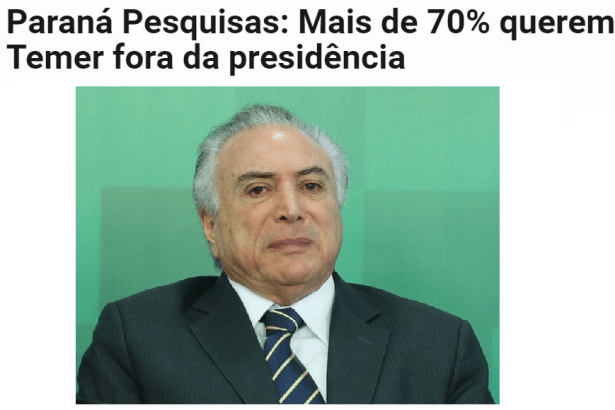 Portal Fórum, divulga pesquisa sobre o Presidente Michel Temer e a Ex-Presidente Dilma Rousseff