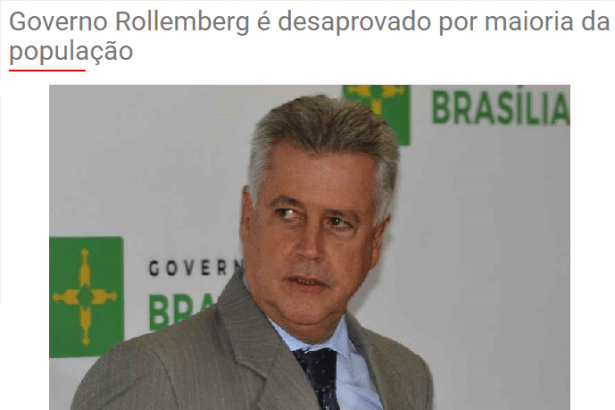 Blog Do Fred Lima divulga pesquisa sobre a popularidade do Governador do Distrito Federal, Rodrigo Rollemberg