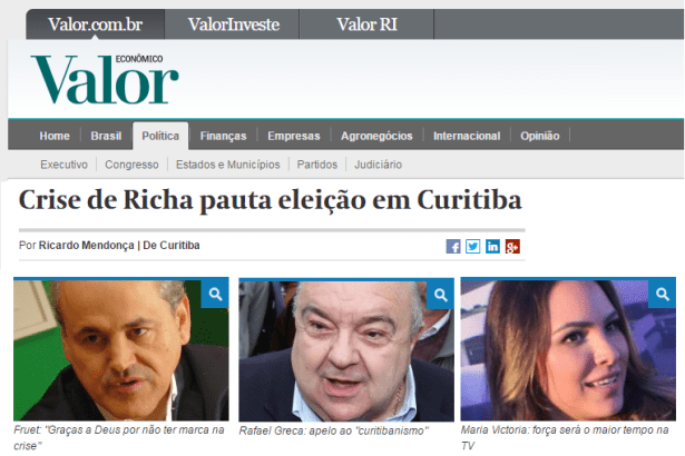 Jornal Valor Econômico divulga entrevista do diretor da Paraná Pesquisas sobre as eleições em Curitiba
