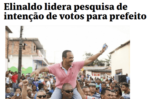 Site Mais Região divulga pesquisa sobre a disputa eleitoral a Prefeitura de Camaçari
