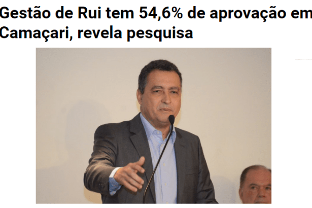 Site Ladislau Leal, divulga pesquisa sobre a popularidade do Governador Rui Costa