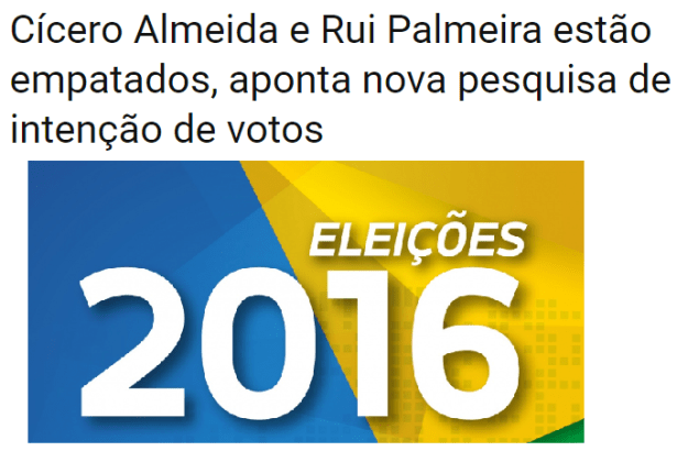 Jornal Maceió divulga pesquisa sobre a disputa eleitoral a Prefeitura de Maceió