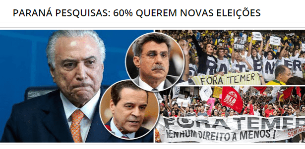 Blog Bate Tuntum divulga pesquisa nacional sobre a popularidade do Presidente Michel Temer