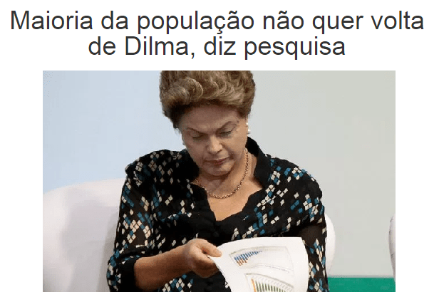 Jornal Metropolitano Online, divulga pesquisa sobre a Presidente afastada, Dilma Rousseff