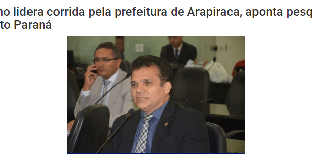 AL 1 - Colunista Valderi Melo divulga pesquisa sobre a disputa eleitoral a Prefeitura de Arapiraca