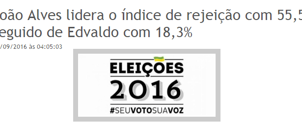 Portal iSergipe divulga pesquisa sobre a disputa eleitoral a Prefeitura de Aracaju