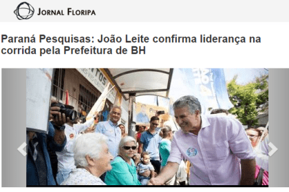 Jornal Floripa divulga pesquisa sobre a disputa eleitoral a Prefeitura de Belo Horizonte – MG