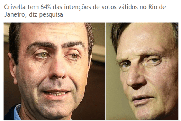 Blog Tudo Variado Brasil divulga pesquisa de 2º turno sobre a disputa eleitoral a Prefeitura do Rio de Janeiro - RJ