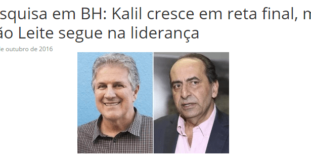 Filtro De Notícias divulga pesquisa de 2º turno sobre a disputa eleitoral a Prefeitura de Belo Horizonte – MG