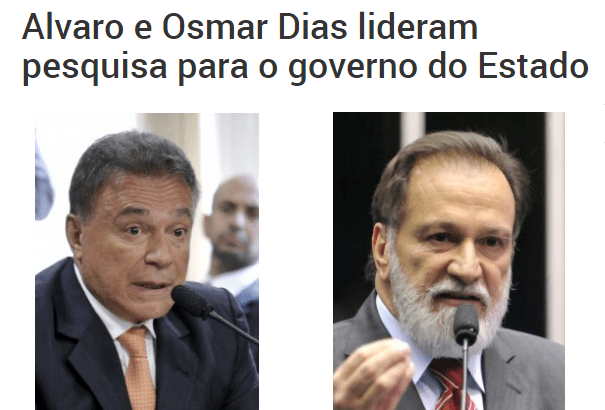 Portal Bem Paraná divulga pesquisa realizada no Estado do Paraná sobre a disputa eleitoral ao Governo do Estado