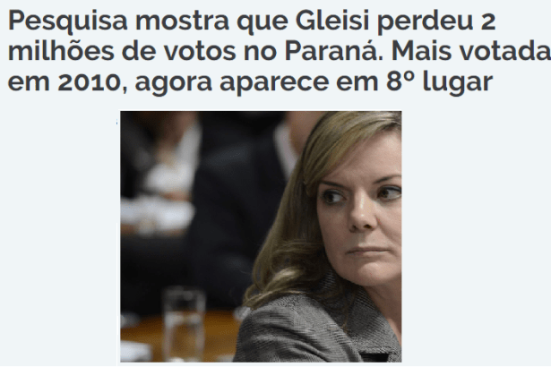 Blog Cesar Weis divulga pesquisa sobre a popularidade dos candidatos a Senador(a) do Estado do Paraná