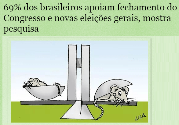 Blog Gardenia Oliveira divulga pesquisa com a opinião dos Brasileiros sobre a dissolução do Congresso Nacional