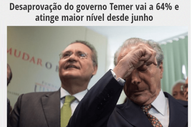 Site Folha Rondoniense divulga pesquisa Nacional sobre a popularidade do Presidente Michel Temer