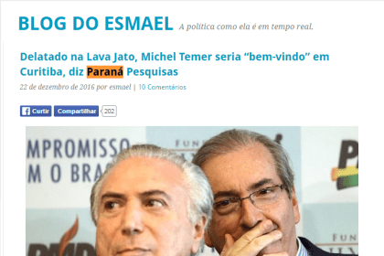 Esmael Moraes divulga resultados da pesquisa realizada pela Paraná Pesquisas no município de Curitiba sobre avaliação da administração Federal.