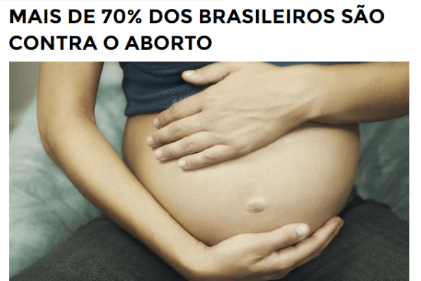 Site Mural Do Oeste divulga pesquisa realizado pela Paraná Pesquisas com a opinião dos Brasileiros sobre o aborto