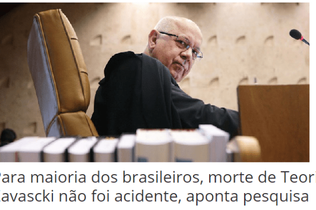Site Expresso AM.com divulga pesquisa realizada pela Paraná Pesquisas sobre o acidente aéreo com o Ministro do STF