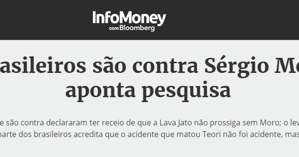 Site InfoMoney divulga pesquisa com a opinião dos Brasileiros sobre a nomeação do substituto do Ministro do STF