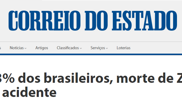 Jornal Correio Do Estado divulga pesquisa realizada pela Paraná Pesquisas sobre o acidente aéreo com o Ministro do STF