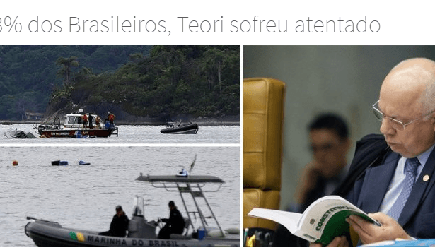Fronteira News divulga pesquisa realizada pela Paraná Pesquisas sobre o acidente aéreo com o Ministro do STF