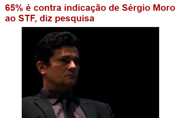 Site 180 Graus divulga pesquisa com a opinião dos Brasileiros sobre a nomeação do substituto do Ministro do STF