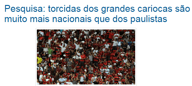 Site FutNet divulga pesquisa sobre a preferência dos Brasileiros com relação aos Times de Futebol