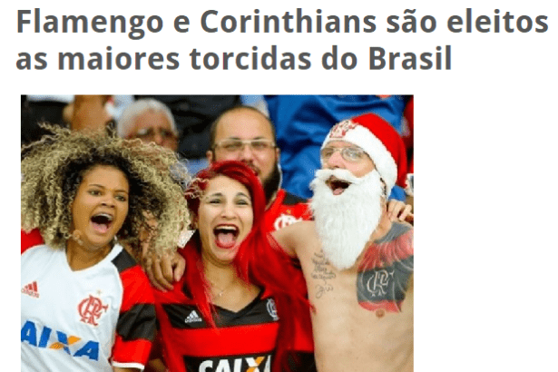 Site Mundo Positivo divulga pesquisa sobre a preferência dos Brasileiros com relação aos Times de Futebol