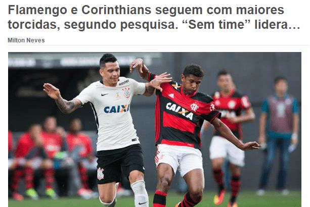 Blog Milton Neves divulga pesquisa sobre a preferência dos Brasileiros com relação aos Times de Futebol
