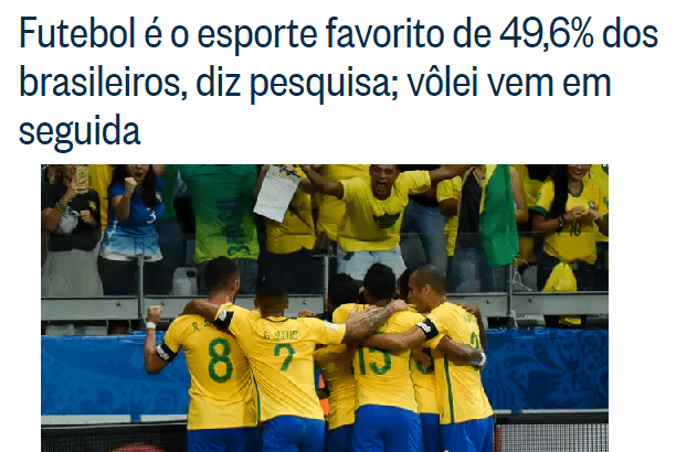 O Globo - Colunista Lauro Jardim divulga pesquisa sobre o Esporte preferido dos Brasileiros