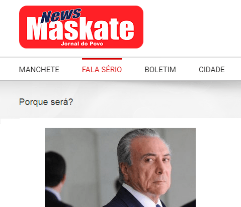 Portal News Maskate divulga pesquisa com a opinião dos brasileiros sobre o Presidente Michel Temer não apoiar a Operação Laja Jato