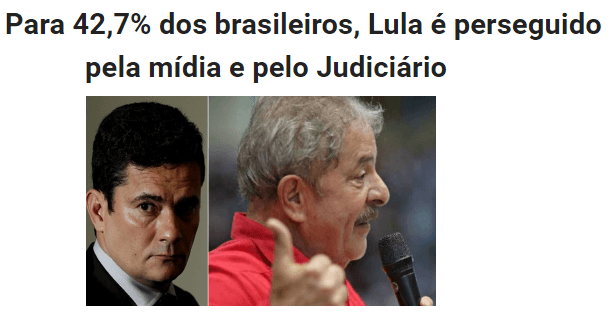 Site Pauta Extra divulga pesquisa realizada pela Paraná Pesquisas com a opinião dos Brasileiros sobre o ex-Presidente Lula