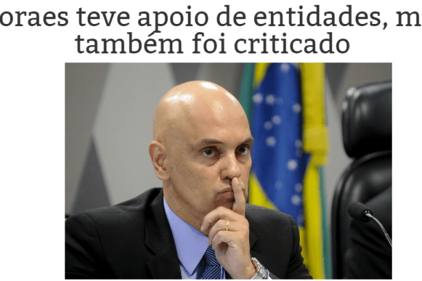 Portal A Pública divulga pesquisa nacional realizada pela Paraná Pesquisas sobre a indicação de Alexandre de Moraes ao STF