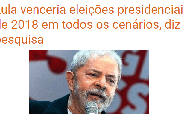 Itaberaba Notícias divulga pesquisa com a opinião dos brasileiros sobre as eleições Presidências em 2018