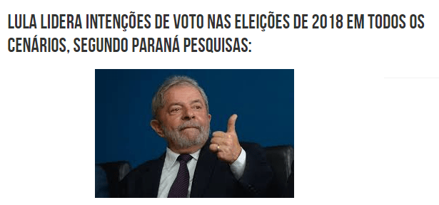 Resenha De Notícias divulga pesquisa com a opinião dos brasileiros sobre as eleições Presidências em 2018