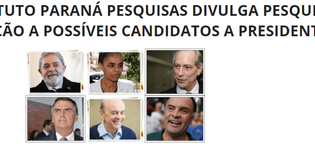 Alerta Rondônia divulga pesquisa sobre a rejeição de possíveis candidatos a Presidente do Brasil em 2018