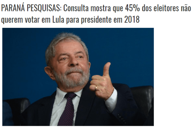 Portal De Notícias PB divulga pesquisa realizada pela Paraná Pesquisas com a opinião dos Brasileiros sobre o ex-Presidente Lula