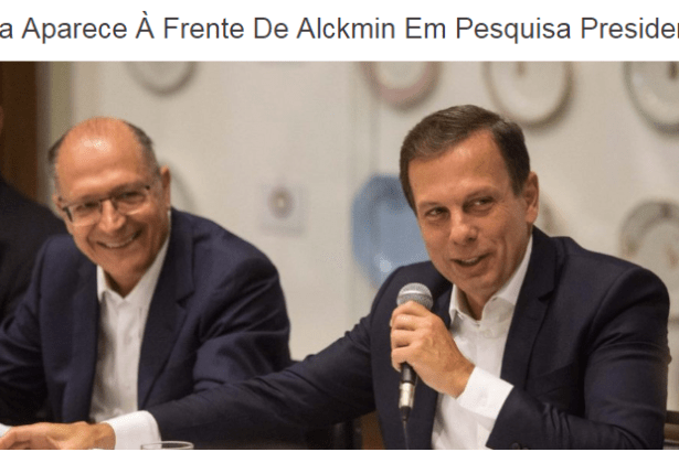 Blog Donny Silva divulga pesquisa nacional realizada pela Paraná Pesquisas sobre o Prefeito João Doria da cidade de São Paulo
