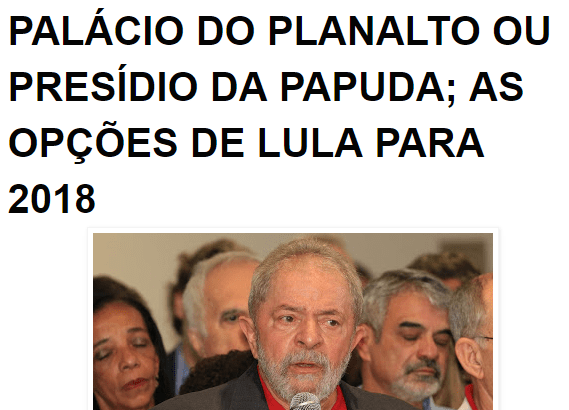 Site Papo De Peso divulga pesquisa realizado no Estado de Alagoas sobre a eleição Presidencial de 2018