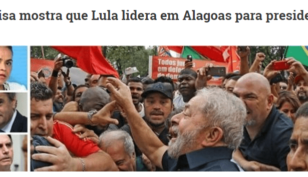 Jornal de Caruaru divulga pesquisa realizado no Estado de Alagoas sobre a eleição Presidencial de 2018