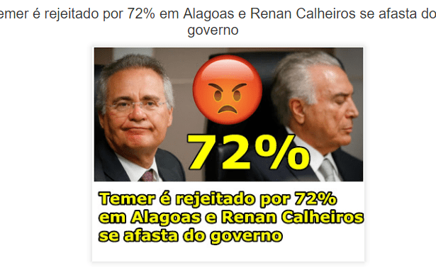 Blog Literatura Clandestina Revolucionária divulga pesquisa realizado no Estado de Alagoas sobre a popularidade do Presidente Michel Temer