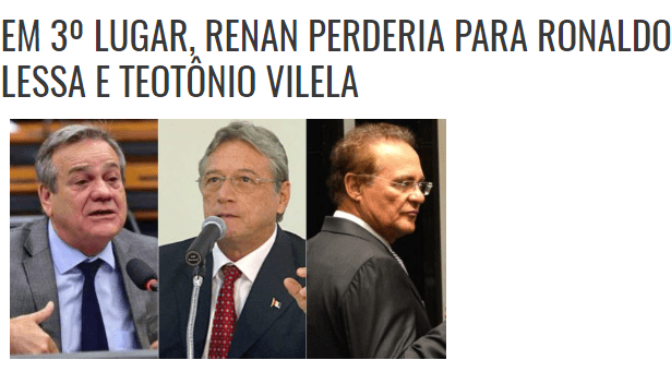 Blog Você Quer Ver divulga pesquisa realizado no Estado de Alagoas sobre a disputa eleitoral para o Senado Federal