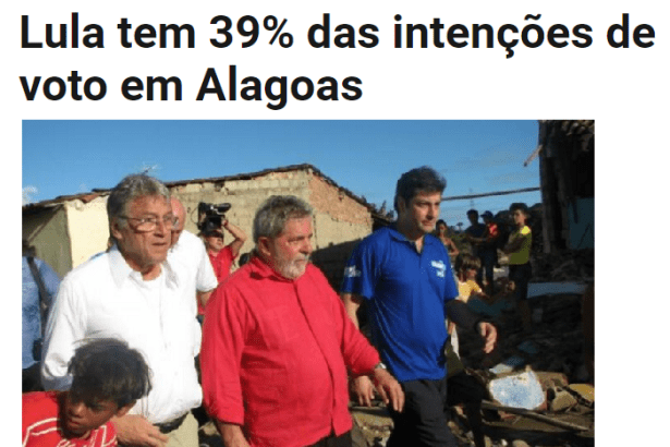 Manchetes Da Hora divulga pesquisa realizado em Alagoas sobre o ex-Presidente Lula