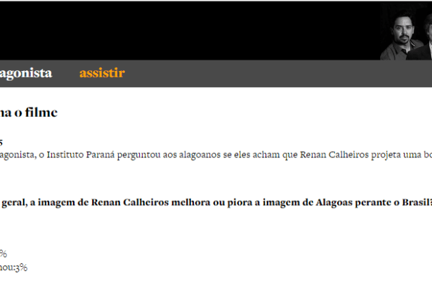 TV Antagonista divulga pesquisa realizada em Alagoas sobre o Senador Renan Calheiros